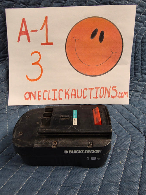 BLACK & DECKER 18 VOLT BATTERY USED ITEM#A-1-3